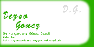 dezso goncz business card